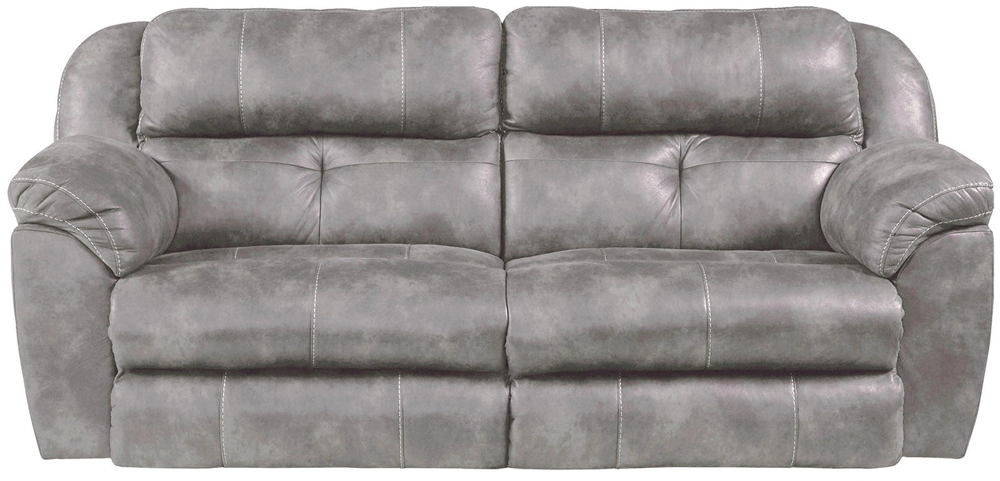 Catnapper Ferrington Power Headrest w/ Lumbar Power Lay Flat Reclining Sofa in Steel