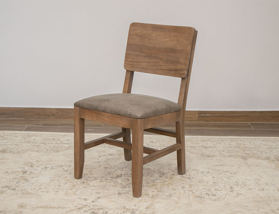 Natural Parota Solid wood chair with upholstered seat