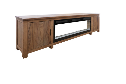 Natural Parota 93" Electric Fireplace - Ogle Furniture (TN)