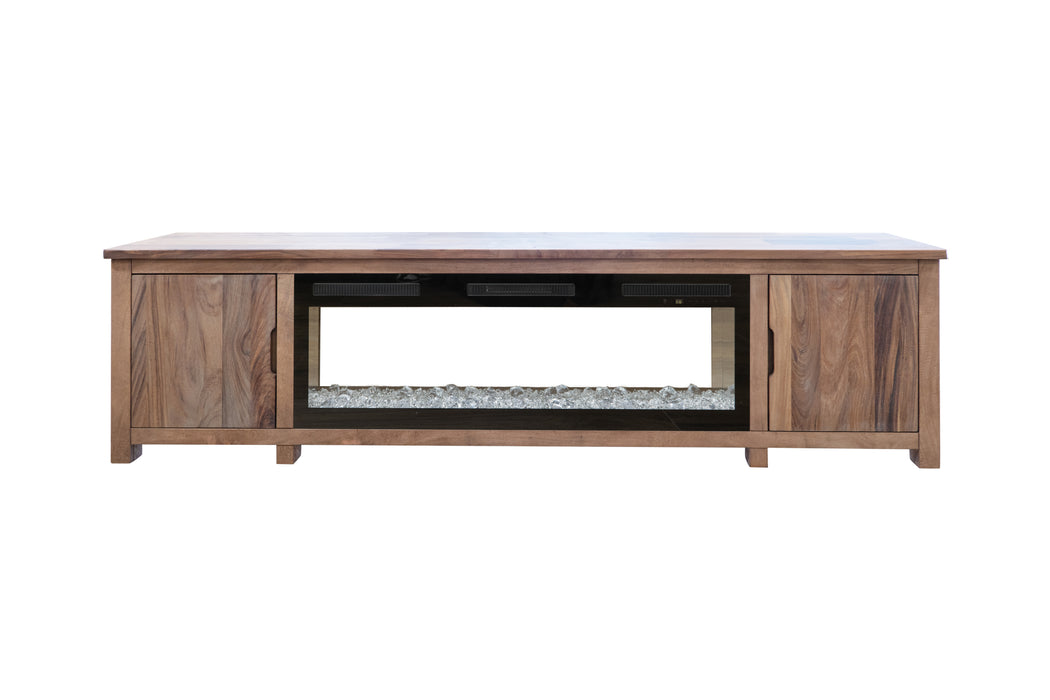Natural Parota 93" Electric Fireplace - Ogle Furniture (TN)