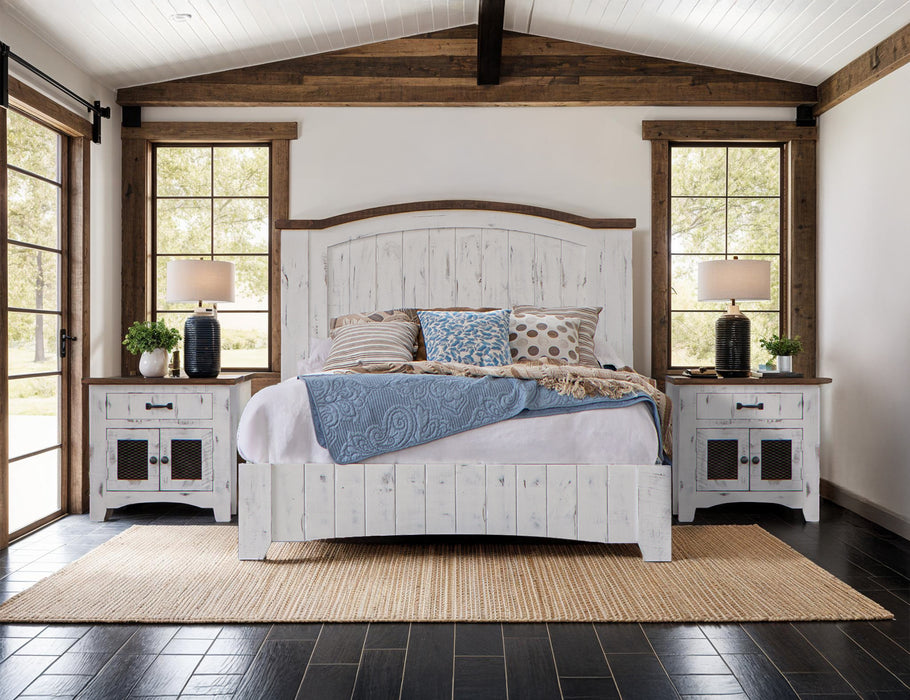 Pueblo White King Bed - Ogle Furniture (TN)