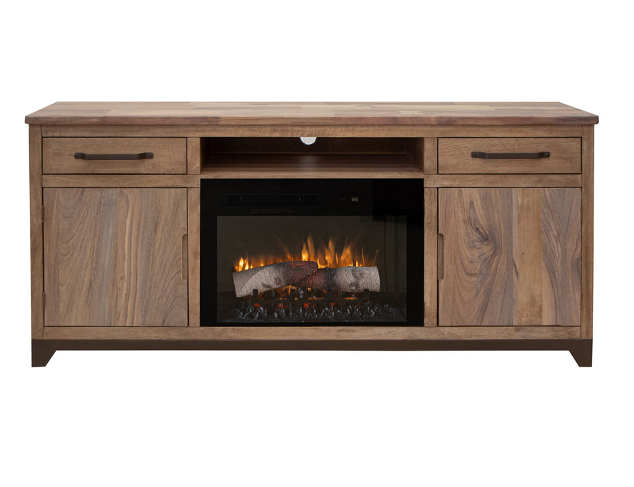 Natural Parota 70" Electric Fireplace - Ogle Furniture (TN)