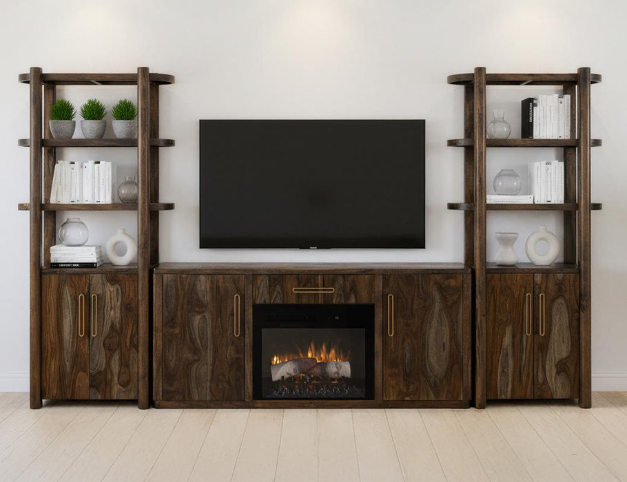 2 Drawer & 2 Door TV Stand 80" with Electric Fireplace Insert - Ogle Furniture (TN)