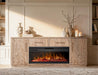 White Balam Wall Unit, TV Stand 80" with Electric Fireplace Insert - Ogle Furniture (TN)