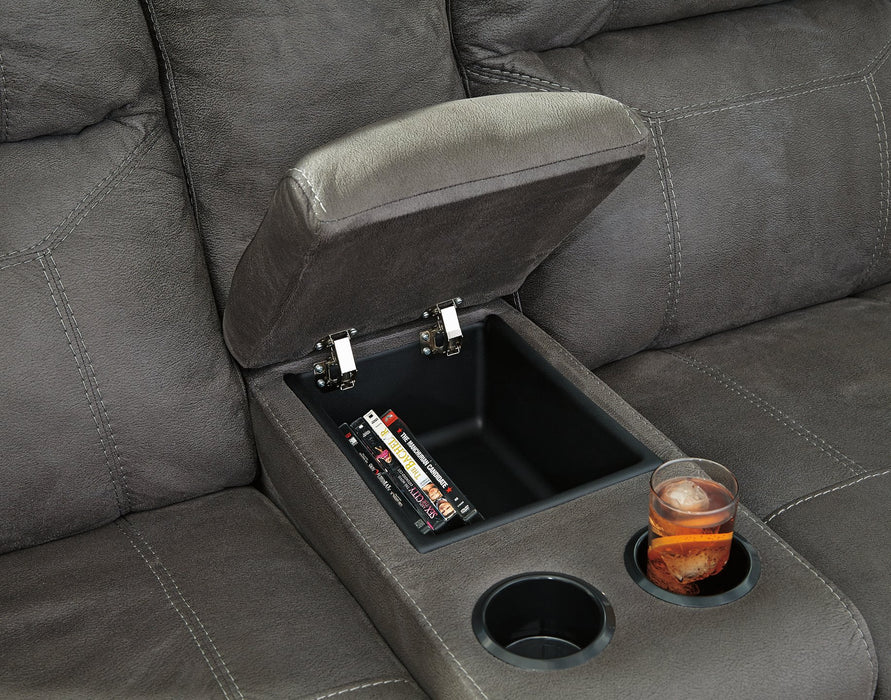 Austere Reclining Loveseat with Console - Ogle Furniture (TN)