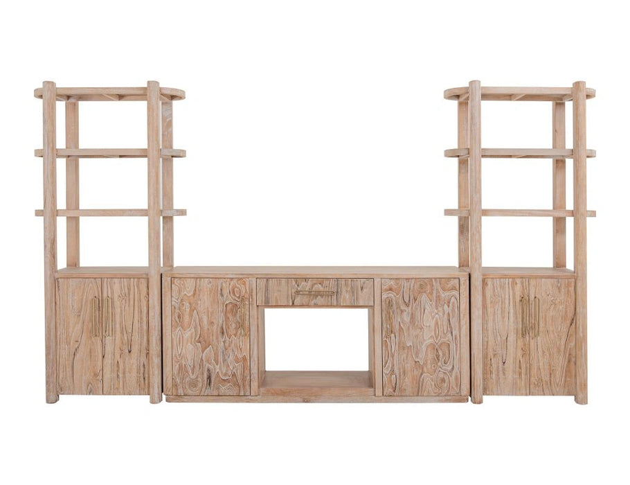 White Balam, Wall Unit with Electric Fireplace Insert