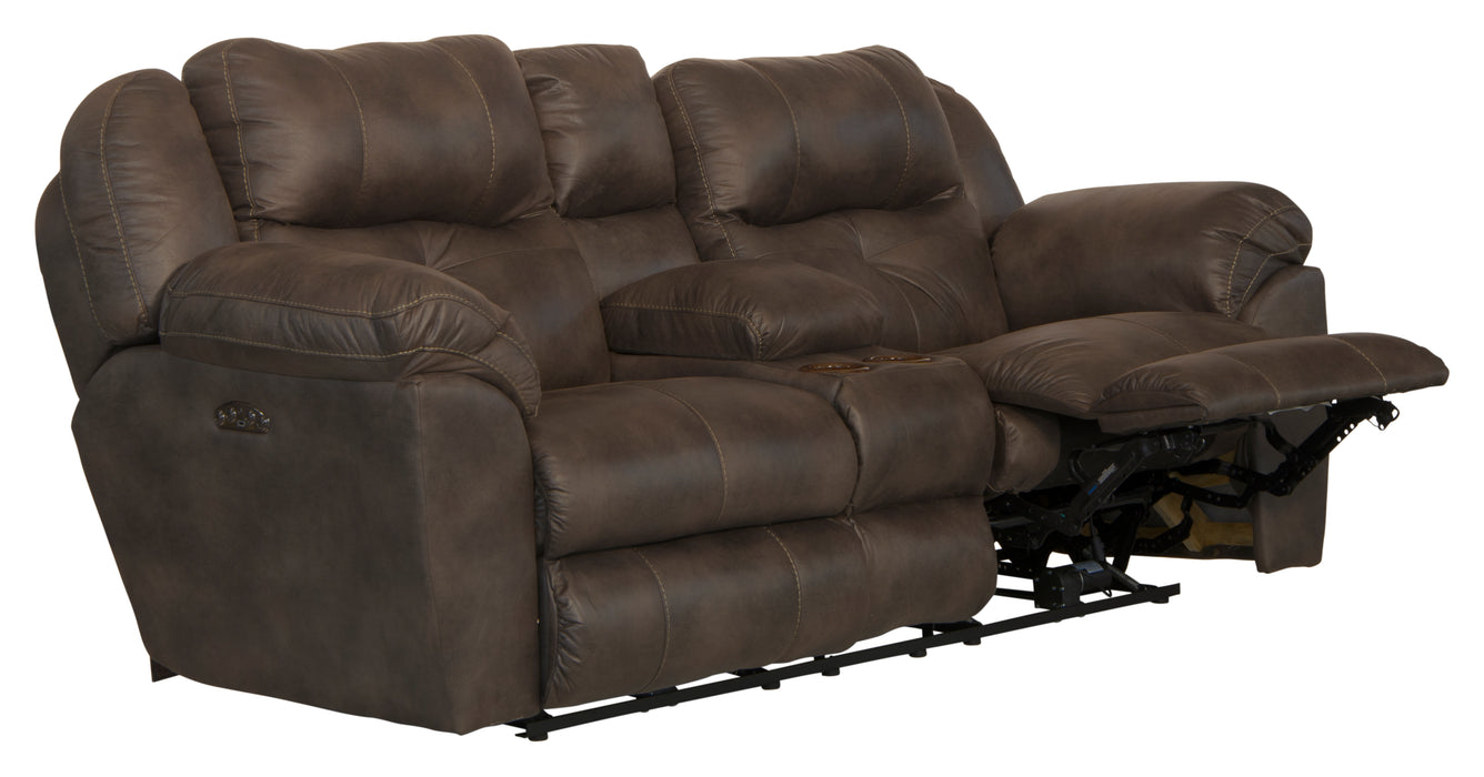 Ferrington Power Headrest Power Lay Flat Reclining Console Loveseat - Ogle Furniture (TN)