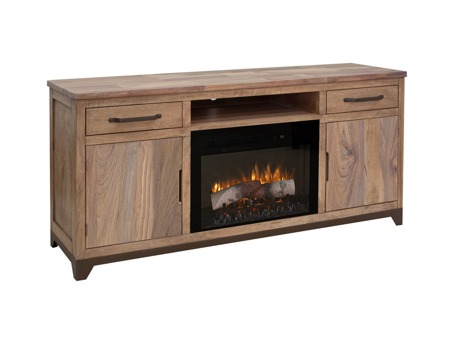 Natural Parota 70" Electric Fireplace