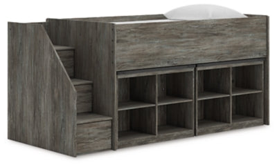 Frandern Loft Bed with Bookcase Storage - Ogle Furniture (TN)