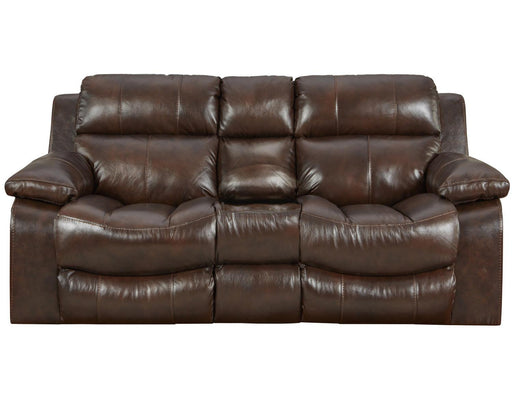 Catnapper Furniture Positano Power Reclining Console Loveseat w/Storage & Cupholders in Cocoa image