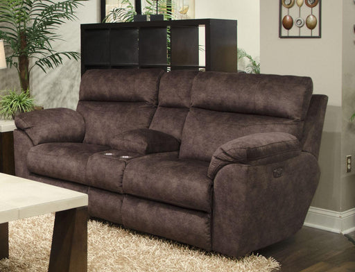 Catnapper Sedona Pwr Hdrst w/Lumbar Lay Flt Rcl Cnsl Loveseat w/Stg & Cphldrs in Mocha 762229 image