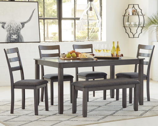 Bridson Dining Table and Chairs with Bench (Set of 6) - Ogle Furniture (TN)