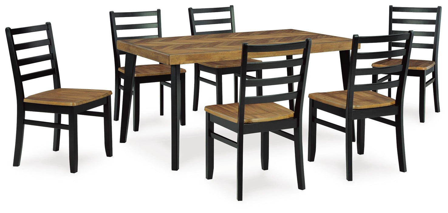 Blondon Dining Table and 6 Chairs (Set of 7) - Ogle Furniture (TN)