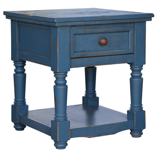 Aruba 1 drawer, End Table, Dark Blue finish image