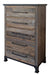 Antique Gray 5 Drawers Chest in Gray/Brown image