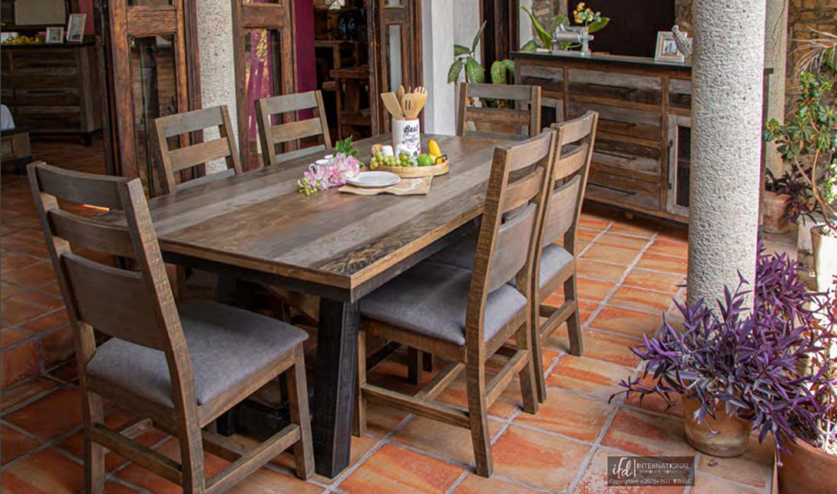 Antique Gray Dining Table in Gray/Brown