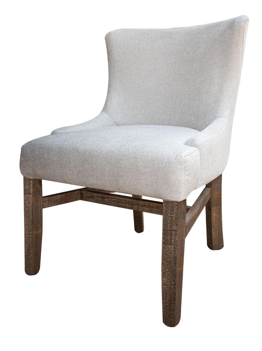 Aruba Upholstered Chair, Beige Fabric & Dark brown legs ** image