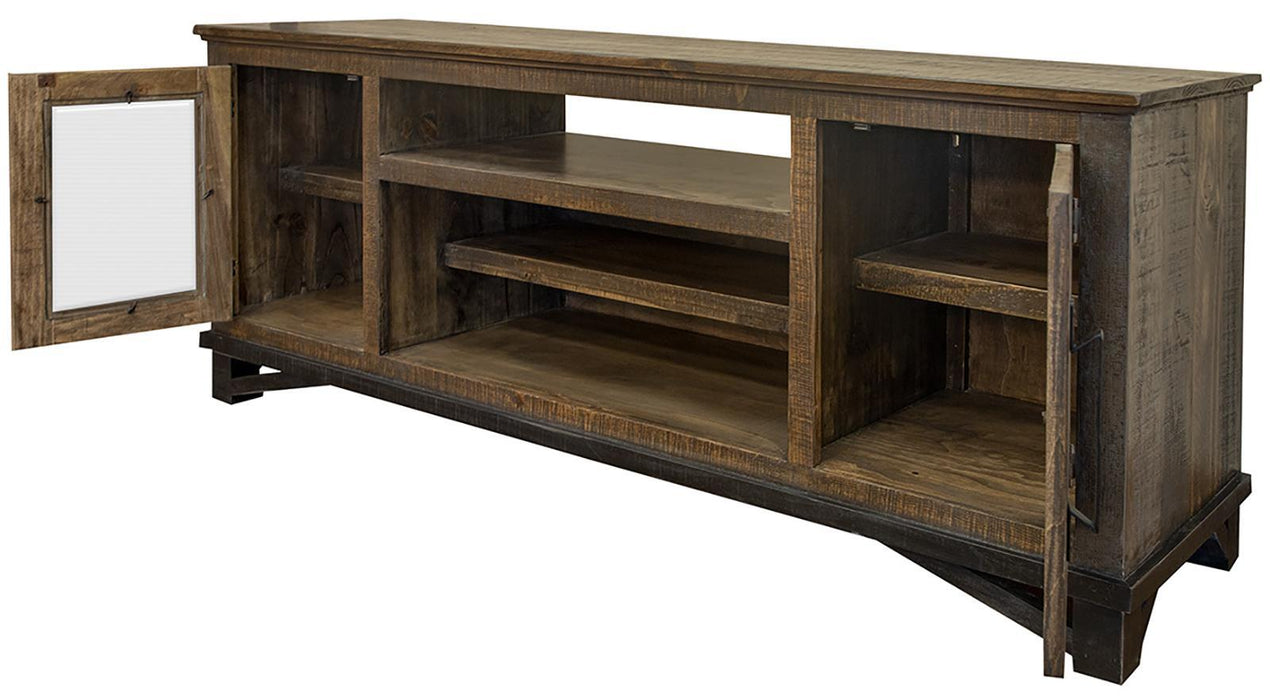 Loft Brown 2 Doors & Shelves, TV Stand for Wall Unit in Gray and Brown