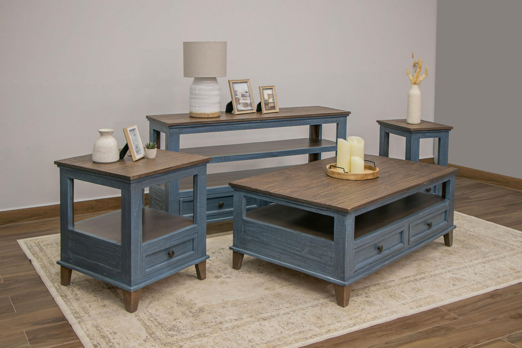 Toscana 1 Drawer, End Table Blue