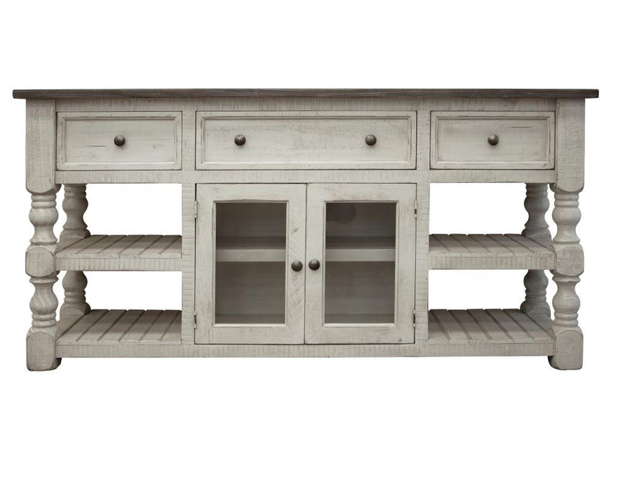 Stone 70" TV Stand w/ 3 Drawer and 2 Glass Doors image