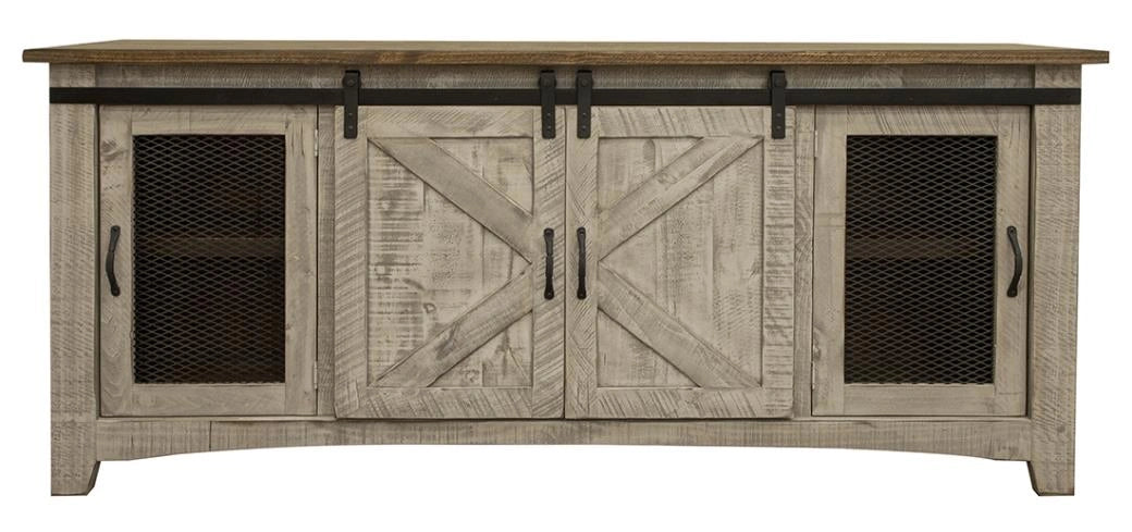 Pueblo Gray 4 Doors, 80" TV Stand