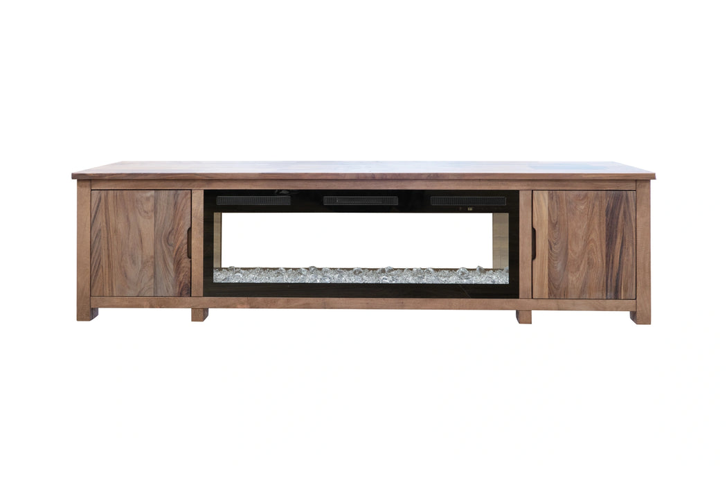 Natural Parota 93" Electric Fireplace