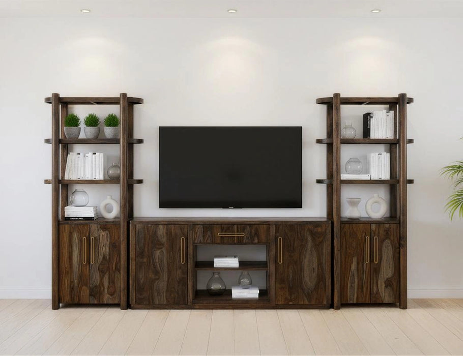 Black Balam Wall Unit with Electric Fireplace Insert