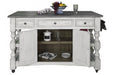 Stone Kitchen Island w/3 Drawer, 2 doors, 4 Shelves & casters image