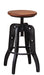 Parota 24-30" Adjustable Height Swivel Stool, wooden seat image