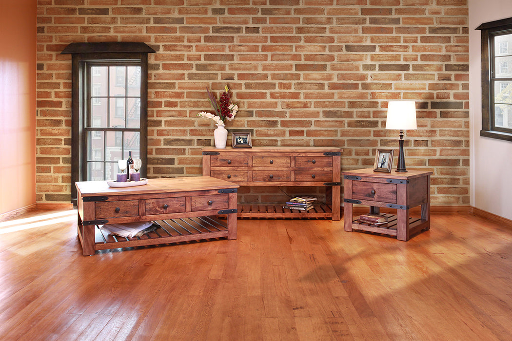 Parota Sofa Table w/6 Drawers