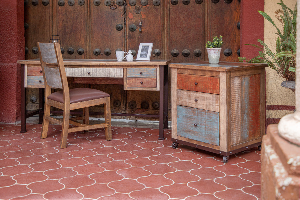 Antique Multicolor 5 Drawers Desk*